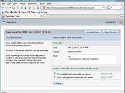 Working with Tasks: Save Email in CRM task form