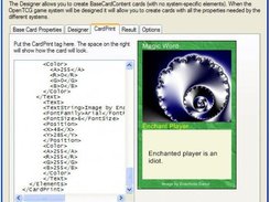 The CardDesigner tool being used to design a card.
