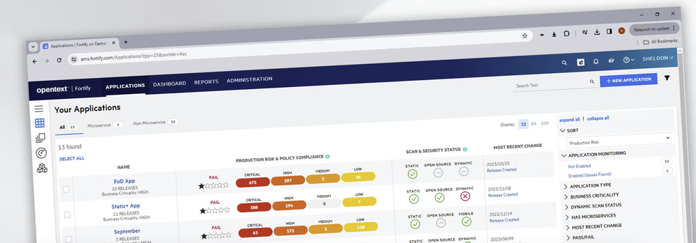 OpenText Fortify on Demand Screenshot 1