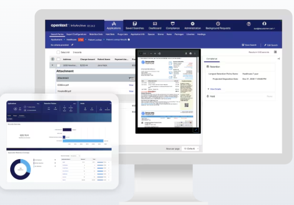 OpenText Information Archive Screenshot 1