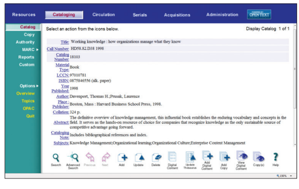 OpenText Library Management Screenshot 1