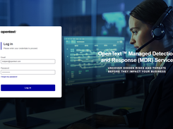 OpenText MxDR/MDR Login Screen