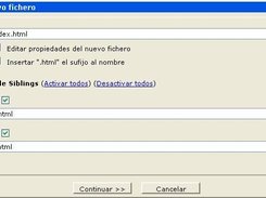 Automatic siblings creation dialog