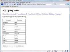 Servlet demo webapp, browse through database records