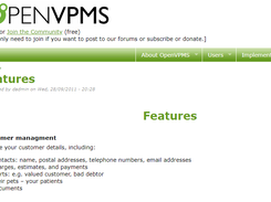 OpenVPMS Screenshot 1