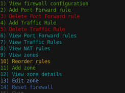 OpenWrt Firewall CLI management tool Screenshot 1