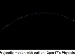 Projectile motion with trailing effect