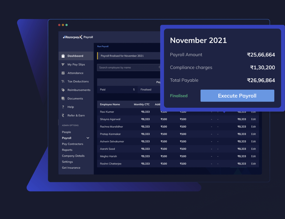 RazorpayX Payroll Screenshot 1