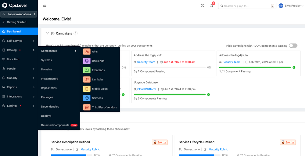 Flexible Component Types allows teams to get visibility into everything in their software ecosystem.