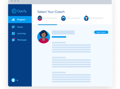 Coaches can either be assigned to a coachee, or the coachee can be provided options to select from with bios and audio recordings to get to know each coach.