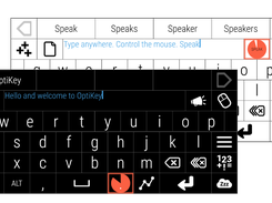 OptiKey keyboards showing light and dark themes