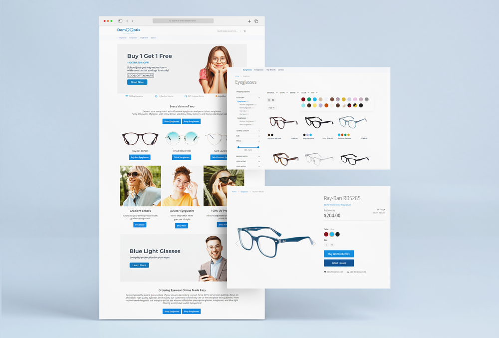 Start your online eyewear shop with Optix - a solution for Magento 2