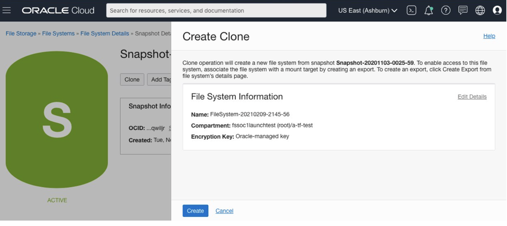 Oracle Cloud Infrastructure File Storage Screenshot 1