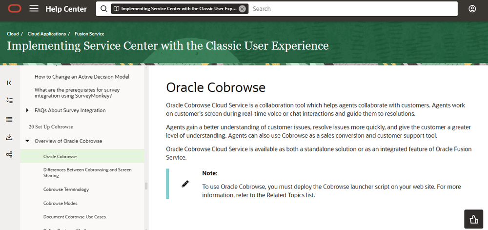 Oracle Cobrowse Screenshot 1