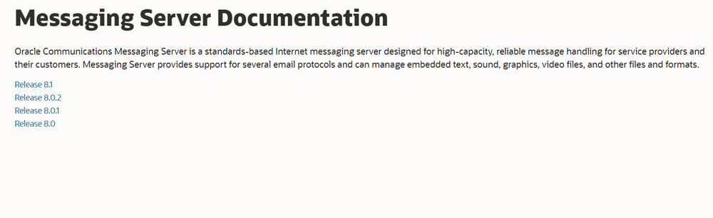Oracle Communications Messaging Server Screenshot 1