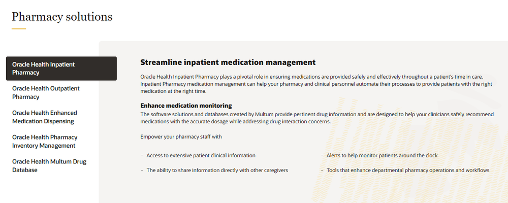 Oracle Health Inpatient Pharmacy Screenshot 1