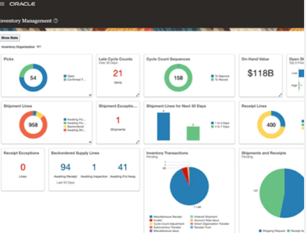 Oracle Inventory Management Screenshot 1