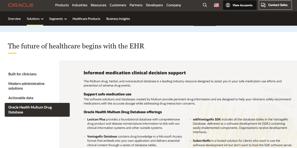 Oracle Health Multum Drug Database Screenshot 1