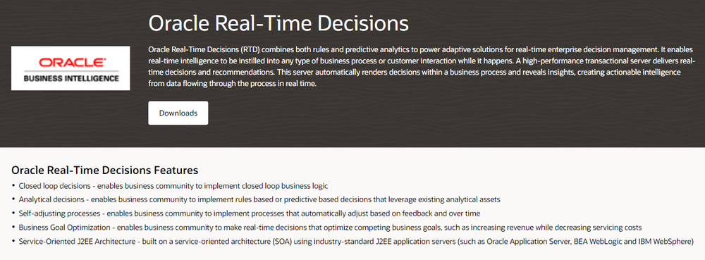 Oracle Real-Time Decisions Screenshot 1