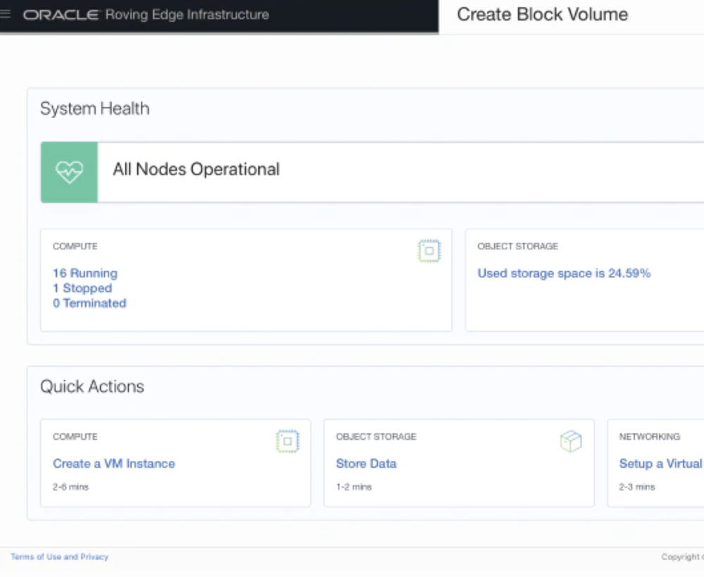 Oracle Roving Edge Infrastructure Screenshot 1