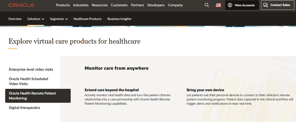 Oracle Health Remote Patient Monitoring Screenshot 1