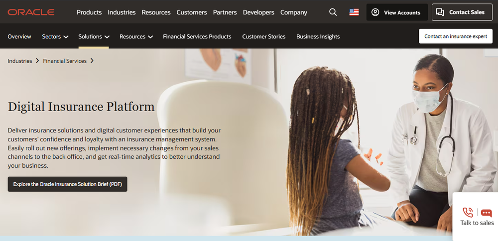 Oracle Digital Insurance Platform Screenshot 1