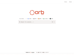 The Orb block explorer home page