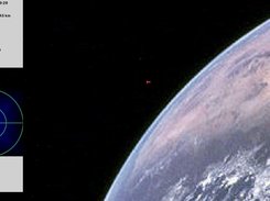Spaceship starting rendez-vous in low earth orbit
