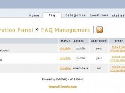 Admin Panel - FAQ View