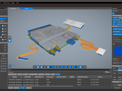 3D view of a rigid-flex PCB design within the OrCAD X Presto design environment