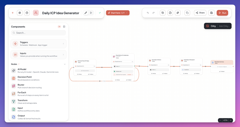 ORCFLO Builder Canvas