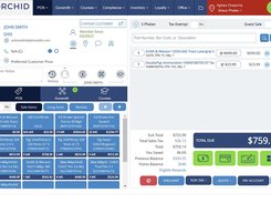 Orchid POS register view with product quick picks