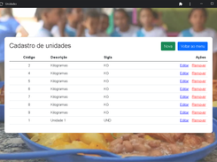 Cadastro de unidades