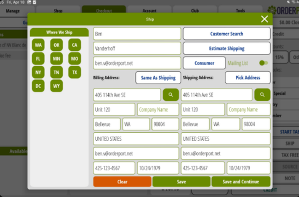 OrderPort Screenshot 1