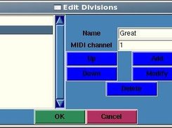 The Edit Divisions dialog.