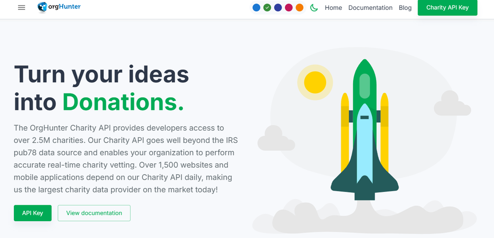 OrgHunter Charity API Screenshot 1