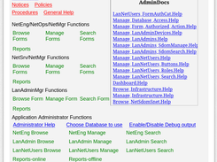 Home page/Main Menu/Admin general help