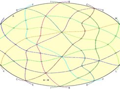 A drawing of a projection of one of Tsukamoto's oriented matroids