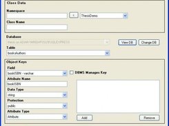 Form for creating a persistent class