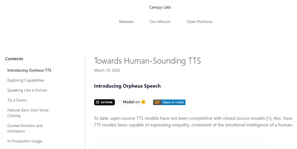 Orpheus TTS Screenshot 1