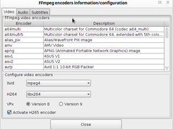 FFmpeg encoders info