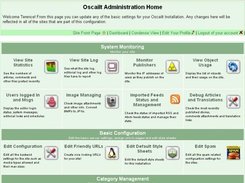 Top half of Oscailt administration screen