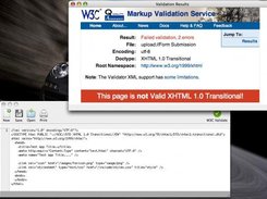 Screen shot of an early stage of HTML W3C Validation tool
