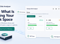 Osenpa Disk Analyzer for Windows helps you see what is eating your disk space with drive overview, MFT Scan, and Free Space Now cleanup.