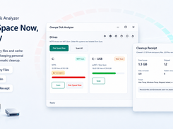 Free Space Now cleans temporary files, cache locations, and the Recycle Bin safely while keeping personal files out of automatic cleanup.
