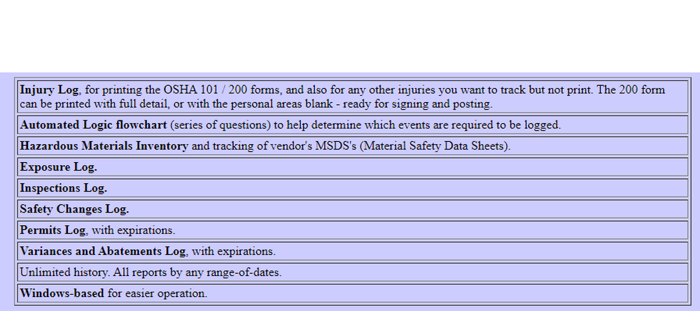 ZLC OSHA Safety Manager Screenshot 1