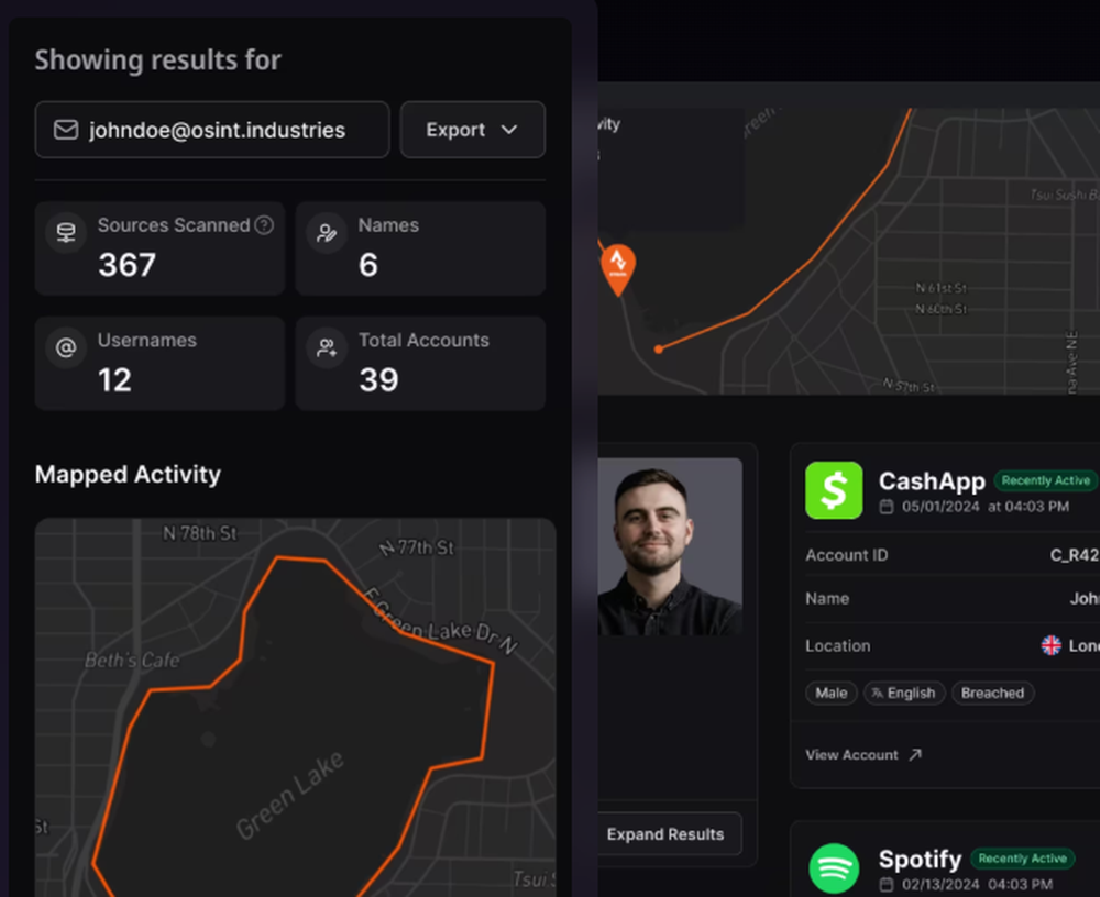 OSINT Industries Screenshot 1