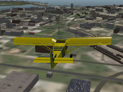 CH-750 flying over a generated terrain