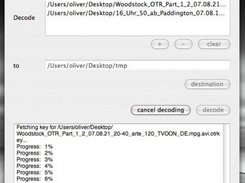Main panel with source list and destination field.