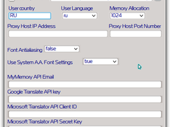 Settings for launching OmegaT